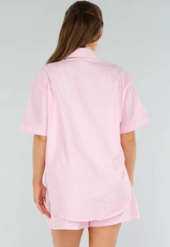 Lichtroze Katoenen Set met Blouse en Short met Zakken