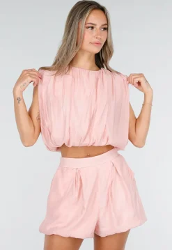 Lichtroze Matching Set met Mouwloze Top en Broekje