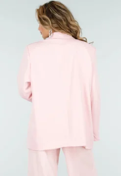 Lichtroze Oversized Asymmetrische Blazer
