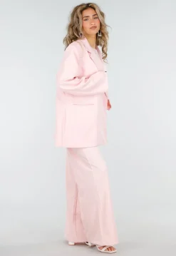 Lichtroze Oversized Asymmetrische Blazer