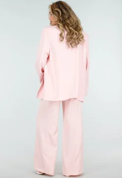 Lichtroze Oversized Asymmetrische Blazer