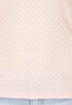 Lichtroze Stretch Top met Lange Mouwen en Vierkante Hals