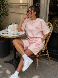 Lichtroze Two Piece Set met T-Shirt en Shorts