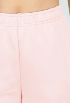 Lichtroze Wide Leg Joggingbroek met Elastische Taille en Stretch