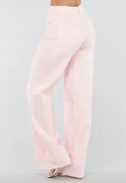 Lichtroze Wide Leg Tall Stretch Jeans van Denim