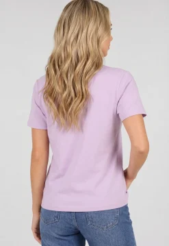 Lila Basic T-Shirt met Lichte Stretch