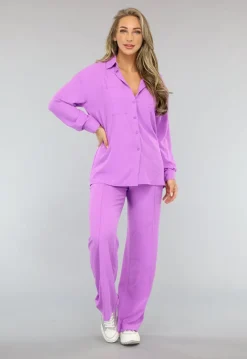 Lila Co Ord Set met Pantalon