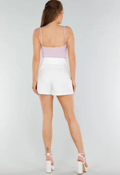 Lila Hemdtopje met Stretch, Cups en Vierkante Hals