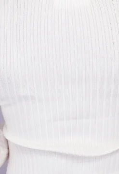 Longsleeve Rib Top in Gebroken Wit