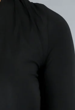 Longsleeve Zwarte Geplooide Top