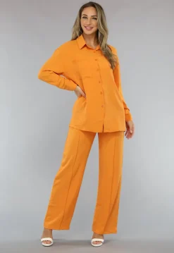 Matchende Set met Blouse in Oranje