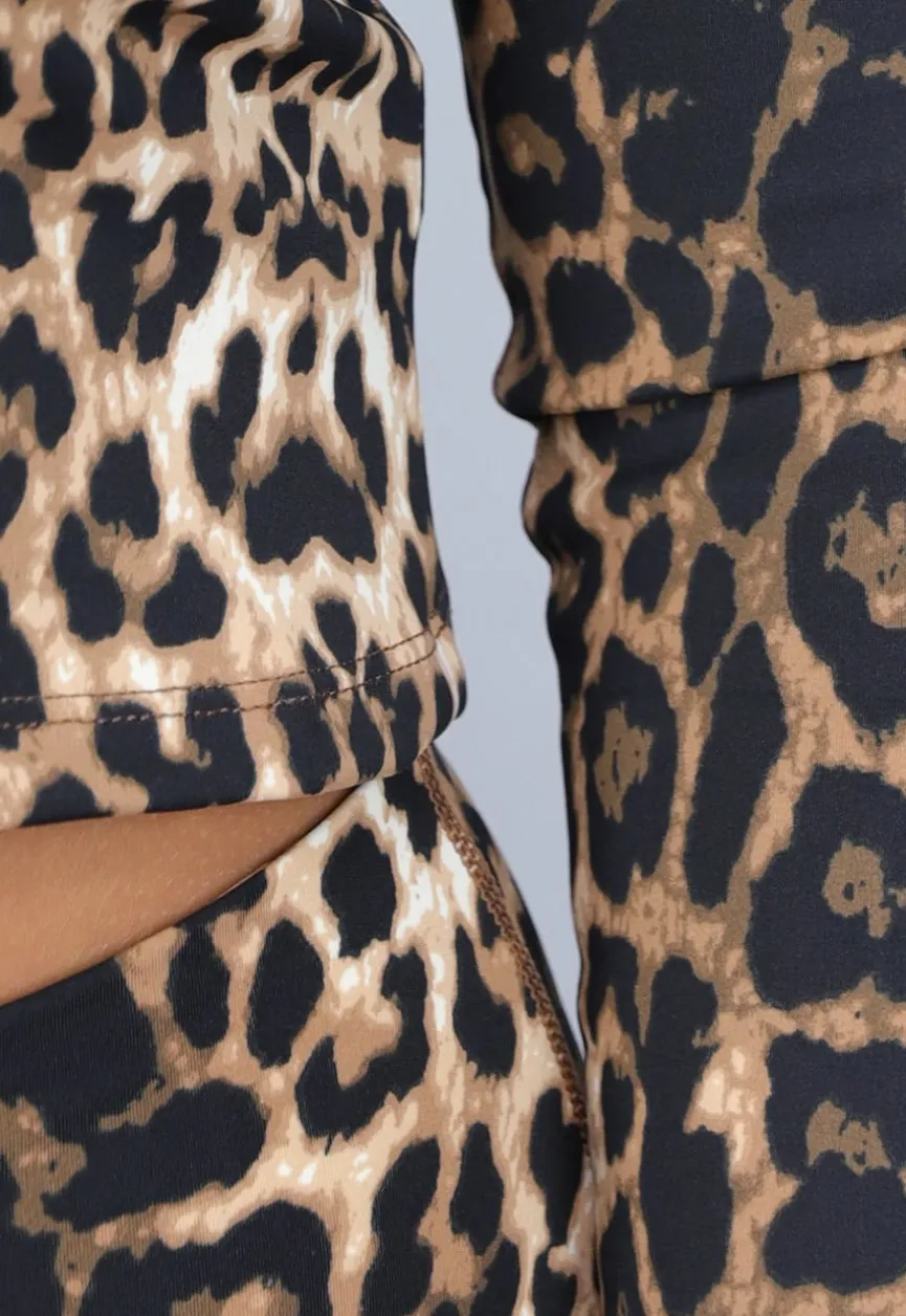 Matching Stretch Flair Set met Lichte Leopard Print