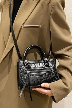 Mat Zwarte Tas met Patroon