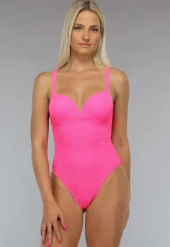 Maximizing Badpak met Structuur in Neon Roze