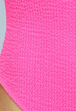 Maximizing Badpak met Structuur in Neon Roze