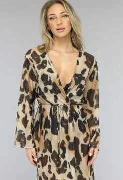 Mesh Leopard Kimono Lang