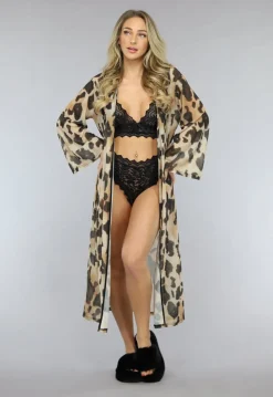 Mesh Leopard Kimono Lang