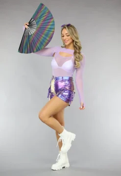 Mesh Lila Festival Bodysuit met Bijpassende Bolero