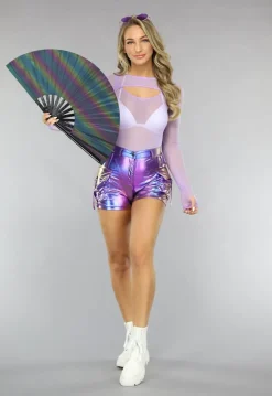 Mesh Lila Festival Bodysuit met Bijpassende Bolero