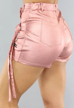 Metallic Roze Overslag Cargo Skort