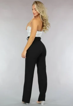 Metallic Zilveren Strapless Top met Sweetheart Halslijn