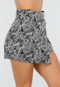 Minirok met All Over Print in Zwart en Beige