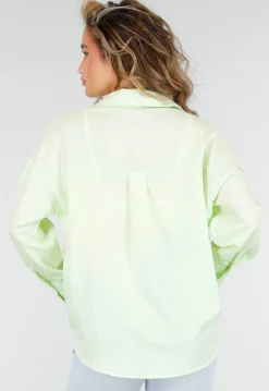 Mintgroene Blouse met Knoopsluiting