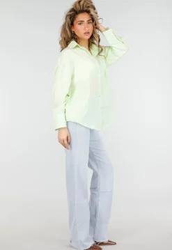 Mintgroene Blouse met Knoopsluiting