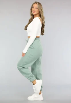Mintgroene Joggingsbroek met Veters