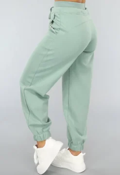 Mintgroene Joggingsbroek met Veters