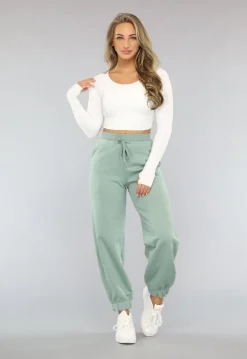 Mintgroene Joggingsbroek met Veters