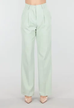 Mintgroene Wide Leg Pantalon