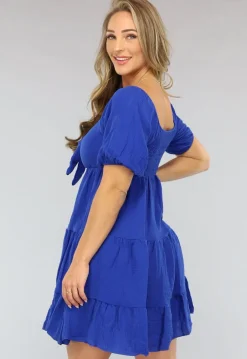 Mousseline Zomer Jurkje in Kobalt Blauw