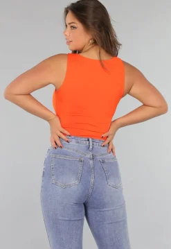 Mouwloze Oranje Bodysuit