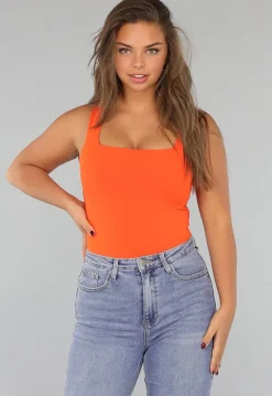 Mouwloze Oranje Bodysuit