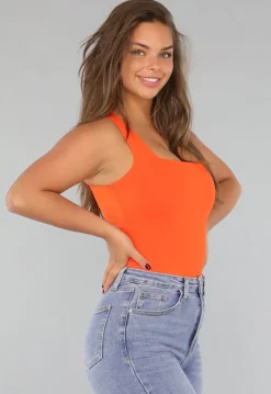Mouwloze Oranje Bodysuit