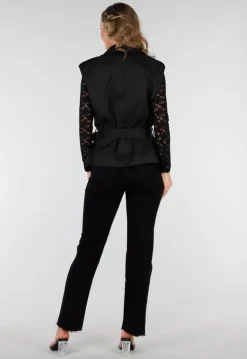 Mouwloze Overslag Blazer Zwart