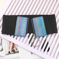 Multicolor Elastische Tailleriem met Ritssluiting