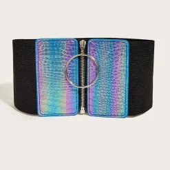 Multicolor Elastische Tailleriem met Ritssluiting