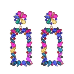 Multicolor Statment Glitter Oorbellen