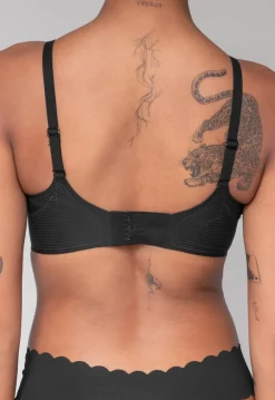 Naadloze Zwarte Softstretch BH Zonder Beugel