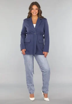 Navy Oversized Blazer met Tailleband