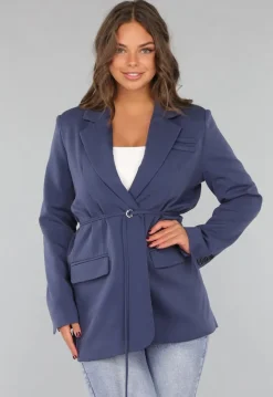 Navy Oversized Blazer met Tailleband
