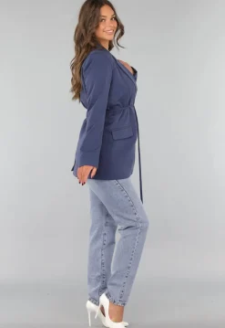 Navy Oversized Blazer met Tailleband
