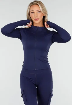 Navy 2-Piece met Cargolegging en Getailleerde Rits-Top