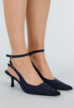 Navy Pumps met Enkelbandje en Puntneus