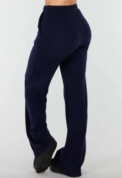 Navy Zachte Stretch Broek met Rechte Pijpen