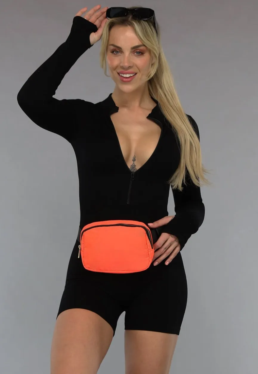 Neon Oranje Festival Tasje met Gespsluiting