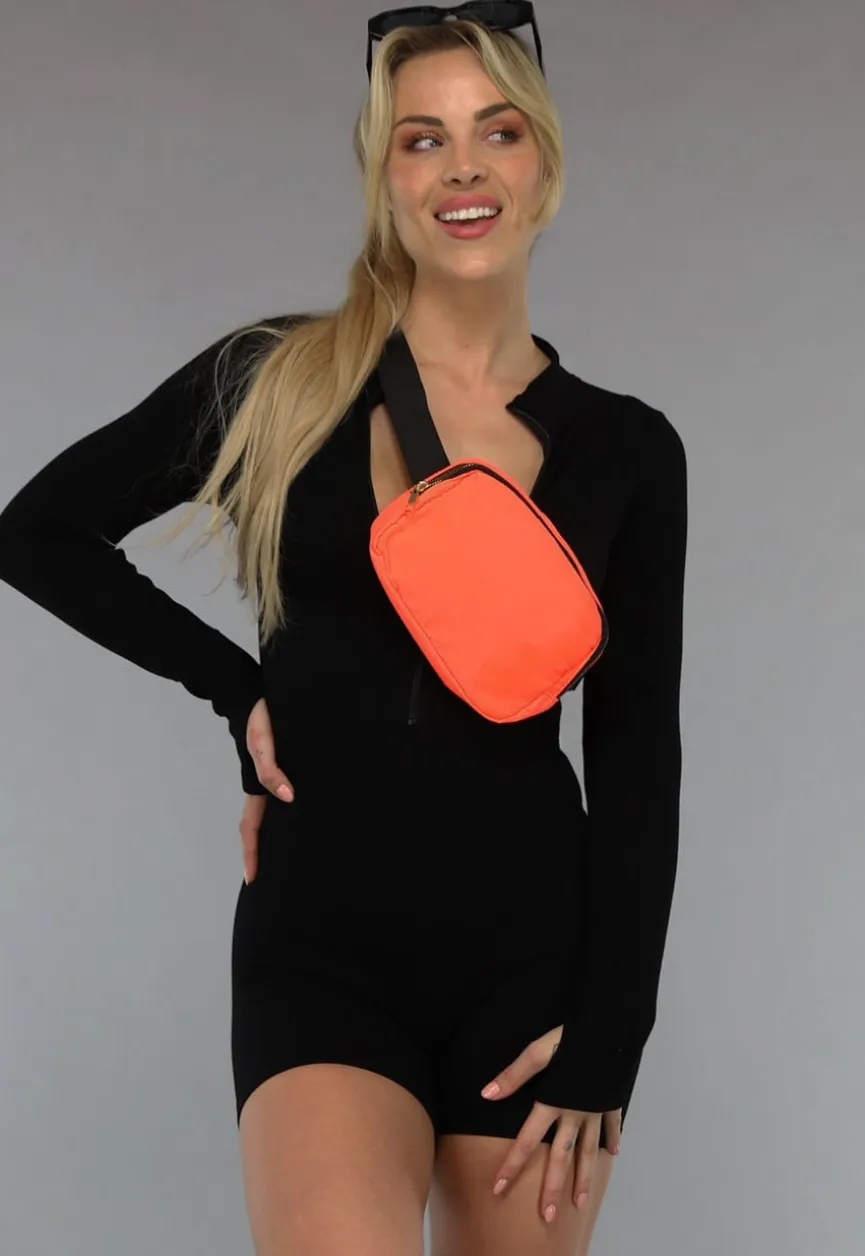 Neon Oranje Festival Tasje met Gespsluiting