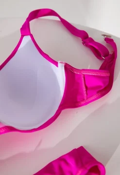 Neon Roze Push Up Beugel Bikinitop